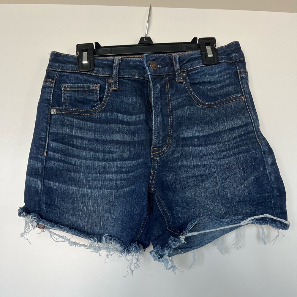 AE Super Hi-Rise Shortie Denim Shorts